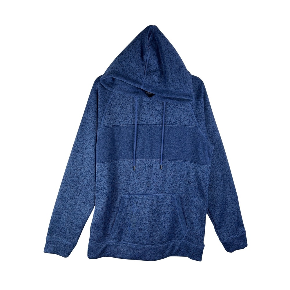 Caliville Heathered‎ Blue Long Sleeve Pullover Hoodie Men's Size Large Polyester